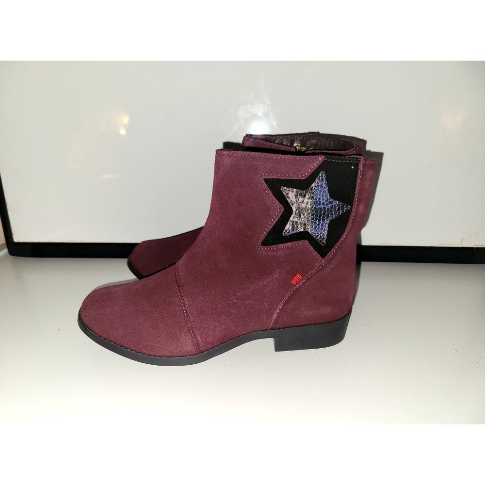 Marc Joseph kids children booties size 2 boots, suede Wine New in box